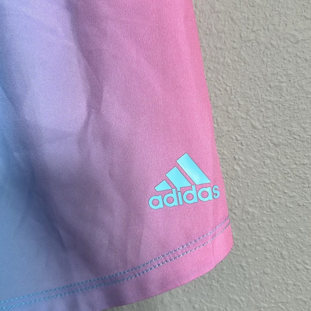 Adidas blue, pink, yellow and green Athletic Shorts GIRLS SIZE LARGE (14) - Picture 4 of 8